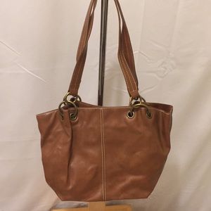 Nine West Tan w/ White Stitching Shoulder Bag NEW
